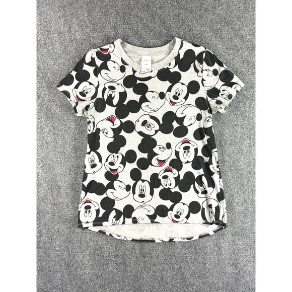 Disney Tops - Disney Mickey Mouse All Over Print T-Shirt Gray Short Sleeve Crew Neck Medium